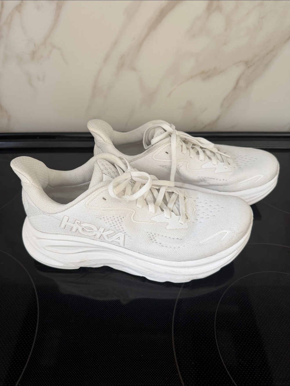 Hoka Clifton 10 Women's All-White Sneakers - worn once! - Picture 3 of 3